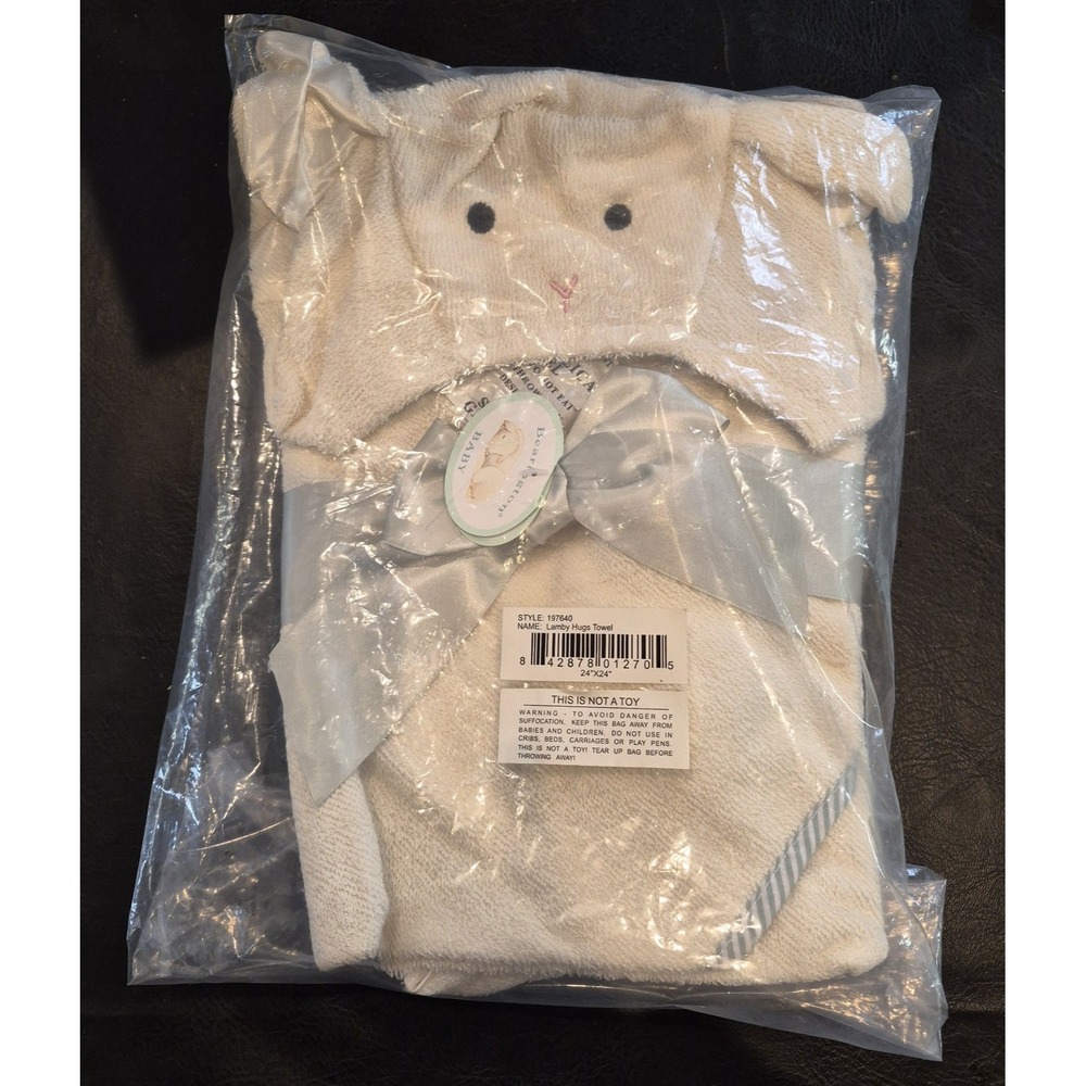 Vintage New Baby Bearington Hooded Lamby Hugs Towel